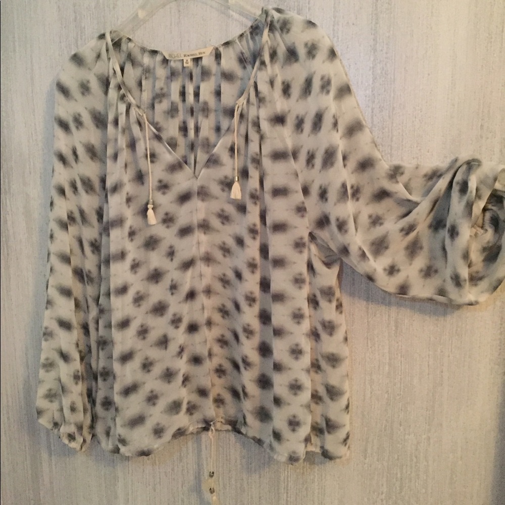 RACHEL Rachel Roy grey & white blouse